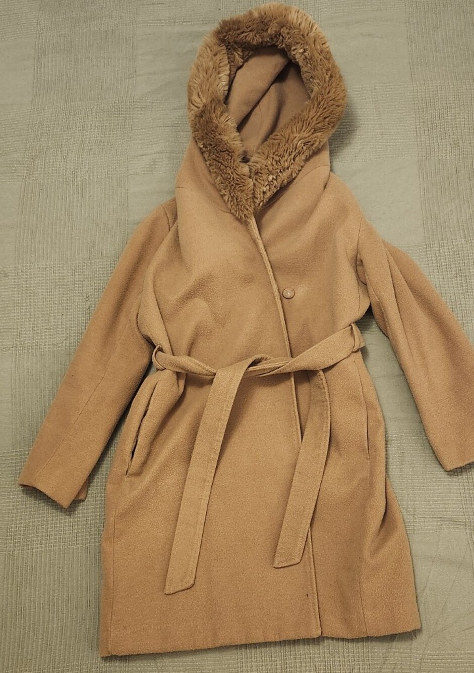 H&M Camel Tie-Waist Trench Coat